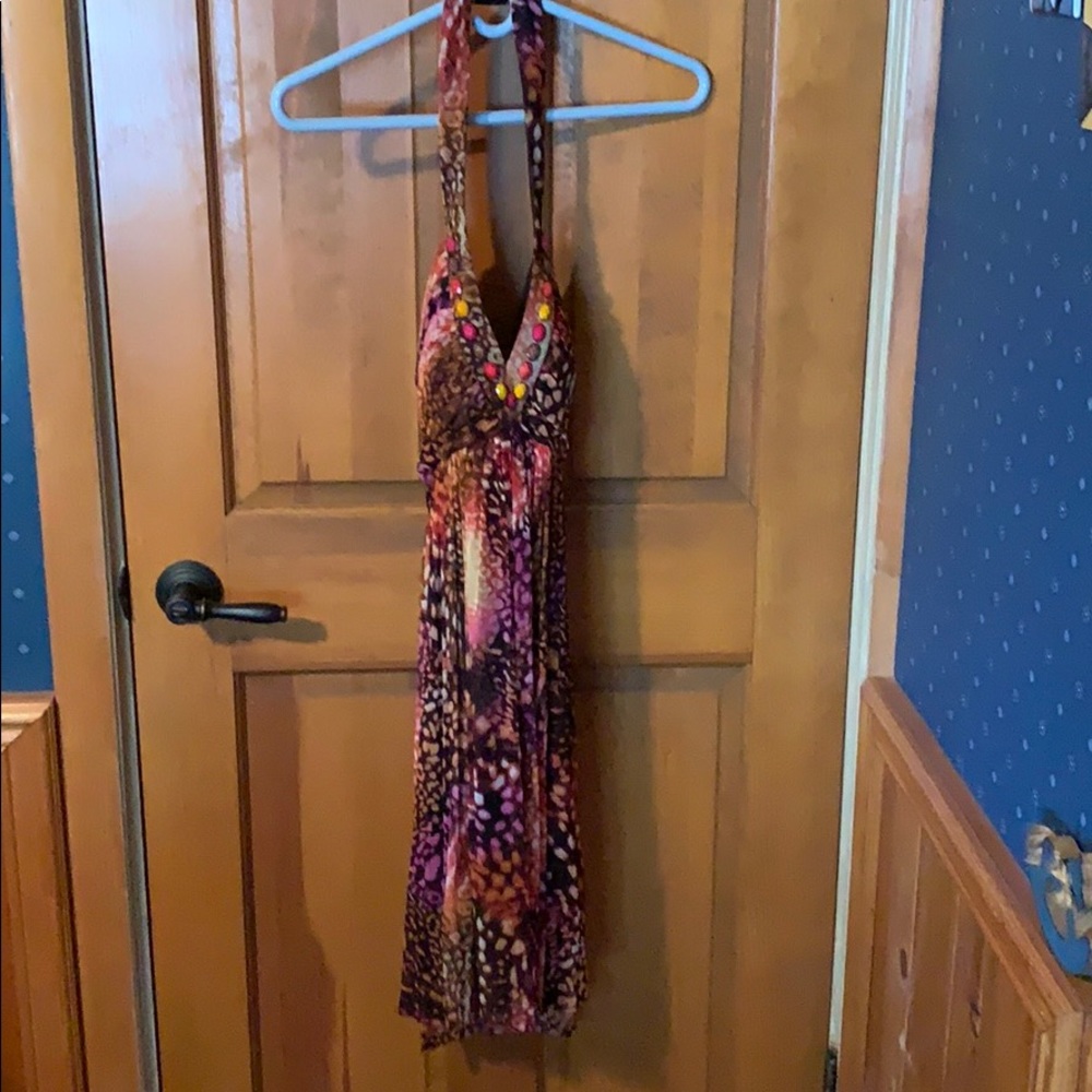 Boston Proper Muse beaded halter dress
